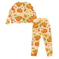 thumbnail image 5 of Yuyamidu Pumpkin Nightwear for Women Thanksgiving Pajama Tee Pants Matching Set of 2 Maple Leaves Long Sleeve Loungewear Size S Fall Sleep Sets for Jogger Walking Yoga, 5 of 7