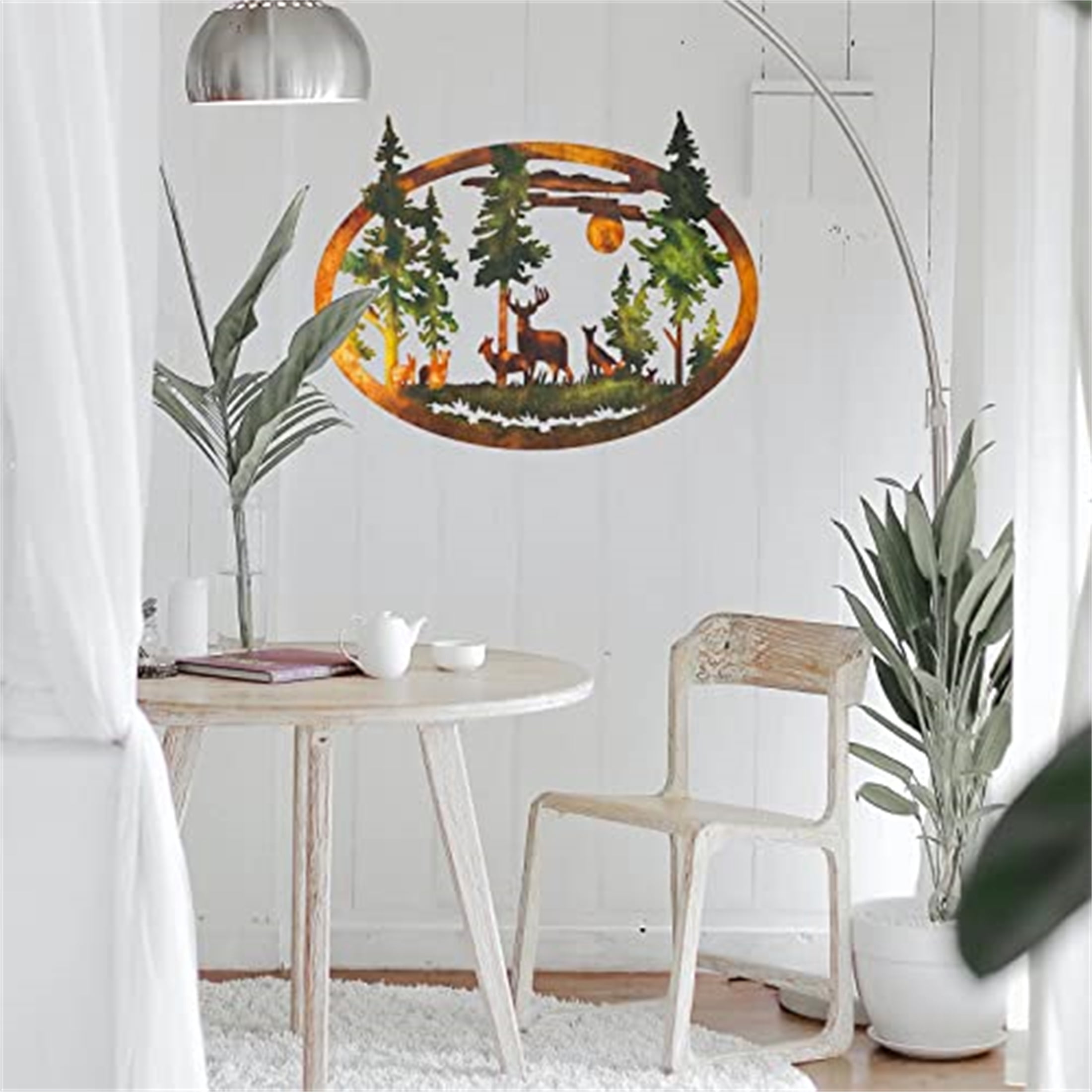 11.81in/14.96in Colorful Metal Art Deers/Bears Wall Decoration Home DecorChristmas Deer Bear Christmas Gift Scene Decoration Iron Crafts Ornaments Hangings