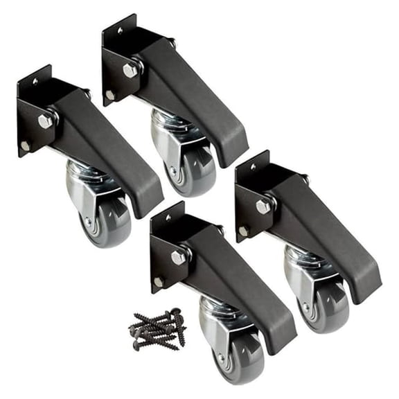 Workbench Casters 4-Pack - Heavy Duty 2-3/8” Steel Casters with Locking Mechanism - Industrial Mobile Base Wheels for Workbenches, Tables, and Furniture Black