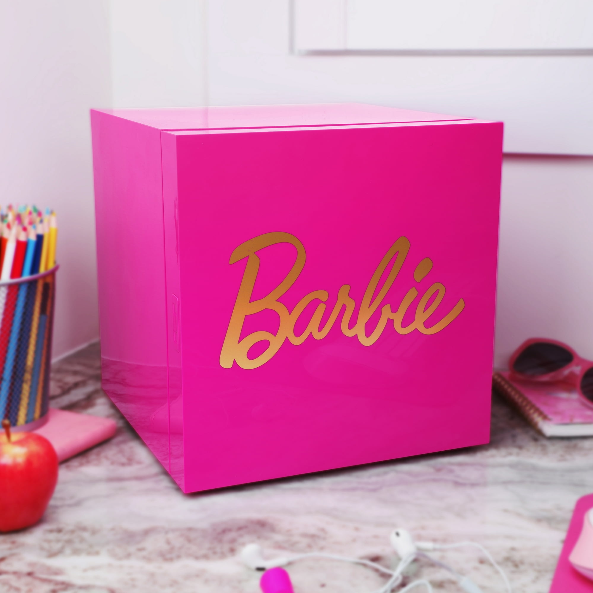 Barbie Hot Pink Cooler Mini Fridge 6.7L Single Door 9 Can
