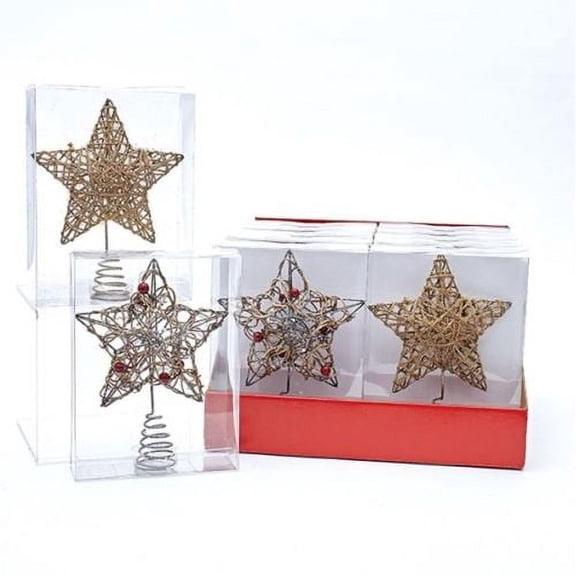 2 Pc 6 Inch Metal Star Tree Top