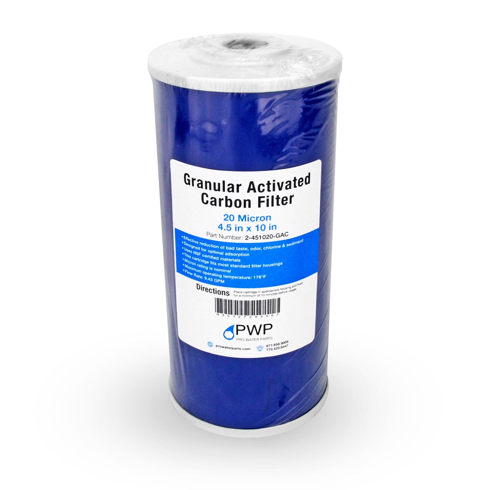 Granular Activated Carbon GAC Filter Cartridge 4.5X10" 20 Micron 1 Pack
