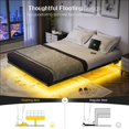 thumbnail image 3 of Floating Bed Frame Queen Size with Smart LED Lights and Charging Station - Modern Metal Platform Bed, Easy Assembly No Box Spring Needed, 3 of 14