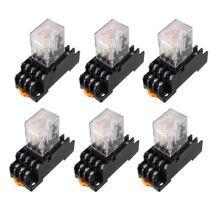 6 x 110V/120V 5A Coil Voltage Red Light 4PDT 14Pins Power Relay + Socket Base price history on PriceWatchPro