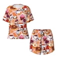 thumbnail image 4 of Lsque Gnomes With Coffee Women's Short-Sleeved Pajama Set - 2 Piece Soft and Lightweight Sleepwear Set-X-Large, 4 of 9