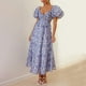 thumbnail image 3 of WILLBEST Vestidos de Verano para Mujer, Modernos, Bohemios, con Estampado Floral, Cuello Redondo, Manga Corta, Cuello En V, Vestido Largo Extra Grande, 3 of 3