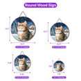 thumbnail image 5 of Hello Winter Exotic Shorthair Welcome Snowy Night Watercolor Vintage Round Wood Sign Cat Lover Kitten Owner Gifts Hanging Wall Home Decor - 01011, 5 of 5