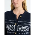 thumbnail image 4 of Free Assembly Women's and Women's Plus Fair Isle Cardigan with Welt Pockets, Midweight, Sizes XS-4X, 4 of 5