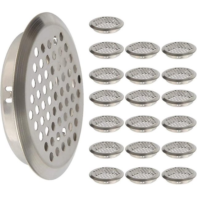 20 piezas 53 mm rejilla de ventilación de acero inoxidable malla redonda ambientador de aire para gabinete armario escape rejilla de escape de aire ventilación para Kitche ShuxiuWang 8390612990526