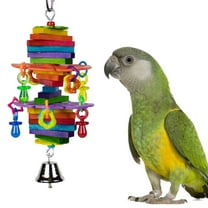Super Bird Creations SB1184 Jolly Jingler Bird Toy - Enrichment Wooden Bird Toy - Satisfies Bird Chewing Instincts Parrots Ringnecks Medium Conures Quakers - Bird Toy for Medium Sized Birds, 8.5"x4"