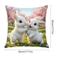 thumbnail image 2 of SIYTUAU Easter Short Plush Pillowcase Rabbit Design 17.71X17.71 Inches Soft Fleece Material For Sofa Bed And Holiday Decoration Cushion Cover, 2 of 6