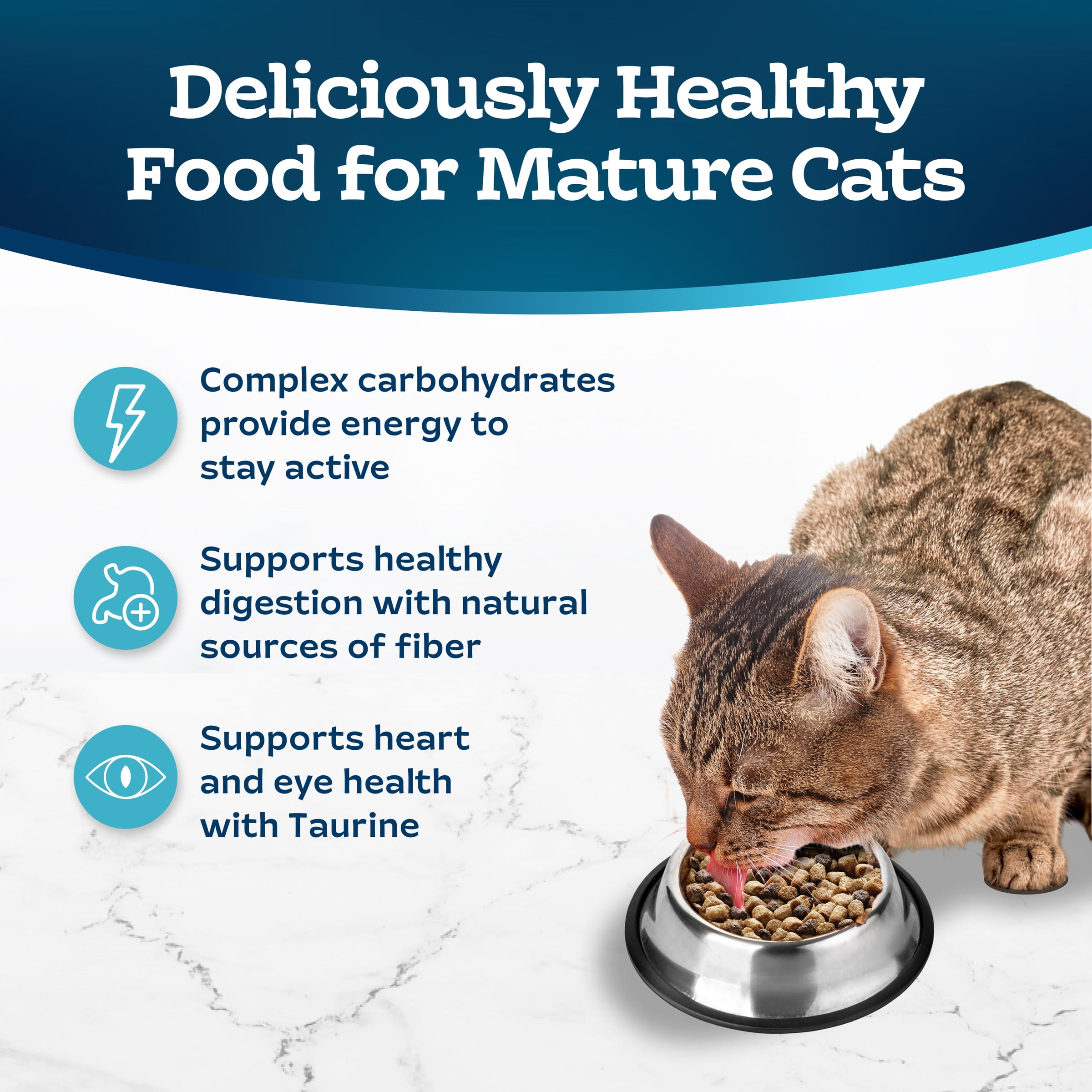 Blue Buffalo Tastefuls Dry Food, Adult Cat 7+, Chicken and Brown Rice Recipe, 5-lb. Bag