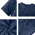 thumbnail image 6 of Resicozy Distressed Henley Shirts for Men Short Sleeve Washed T Shirts Vintage Relaxed Fit Wash Tshirt 2026 Navy 2XL, 6 of 8