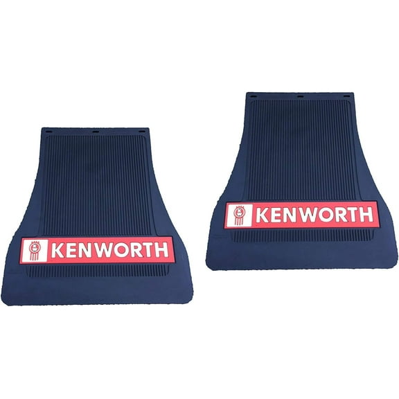 OEM Kenworth Truck Red Logo Front Mudflap Pair Fits T800 86-2014 T800 (Curved Glass) 93-2012 W900B - W900B Aerocab 83-14 - W900L 90-14 - W900L Aerocab 94-14