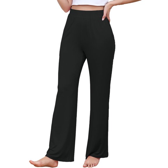 Womens Flare Wide Leg Straight Leg Plain Long Boot Cut Leg Loose Fit Pants for Women Modal Casual Summer Fall 2026 Clothes Trendy Y2K