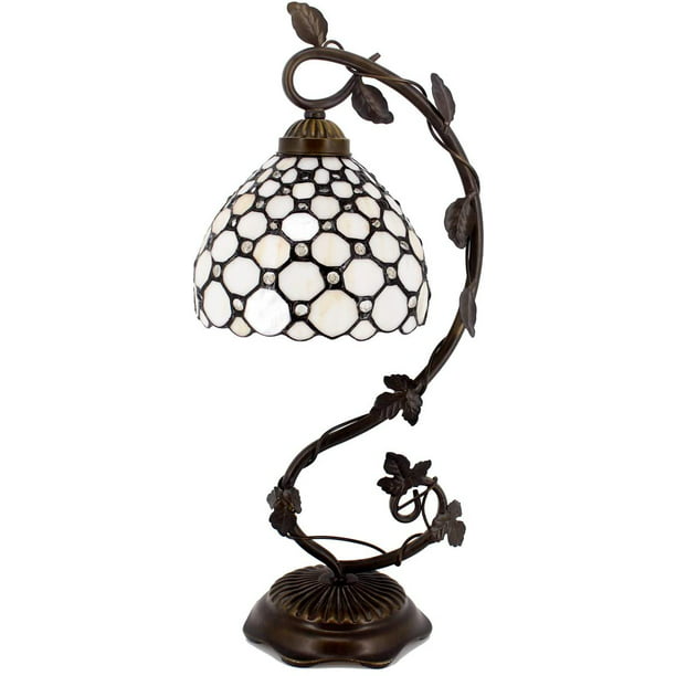 Lamp Cream Stained Glass And, Glass Bead Table Lamp