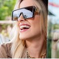 thumbnail image 4 of FEISEDY One Piece Square Sunglasses Women Men Metal Buckle Design B2540, 4 of 15