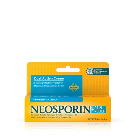 Neosporin + Pain Relief Dual Action First Aid Antibiotic Cream,.5 oz