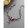 thumbnail image 1 of Pulsera de cuerda con forma de estrella de diamante negro para hombre, estilo simple, moderno y atractivo, de acero de titanio, joyería de mano de estilo permanente y simple, 1 of 6