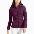 thumbnail image 4 of PFRNLF Women's Puffer Jacket Lightweight Quilted Padded Zip Up Stand Collar Winter Fleece Coat with Removable Hood, 4 of 6