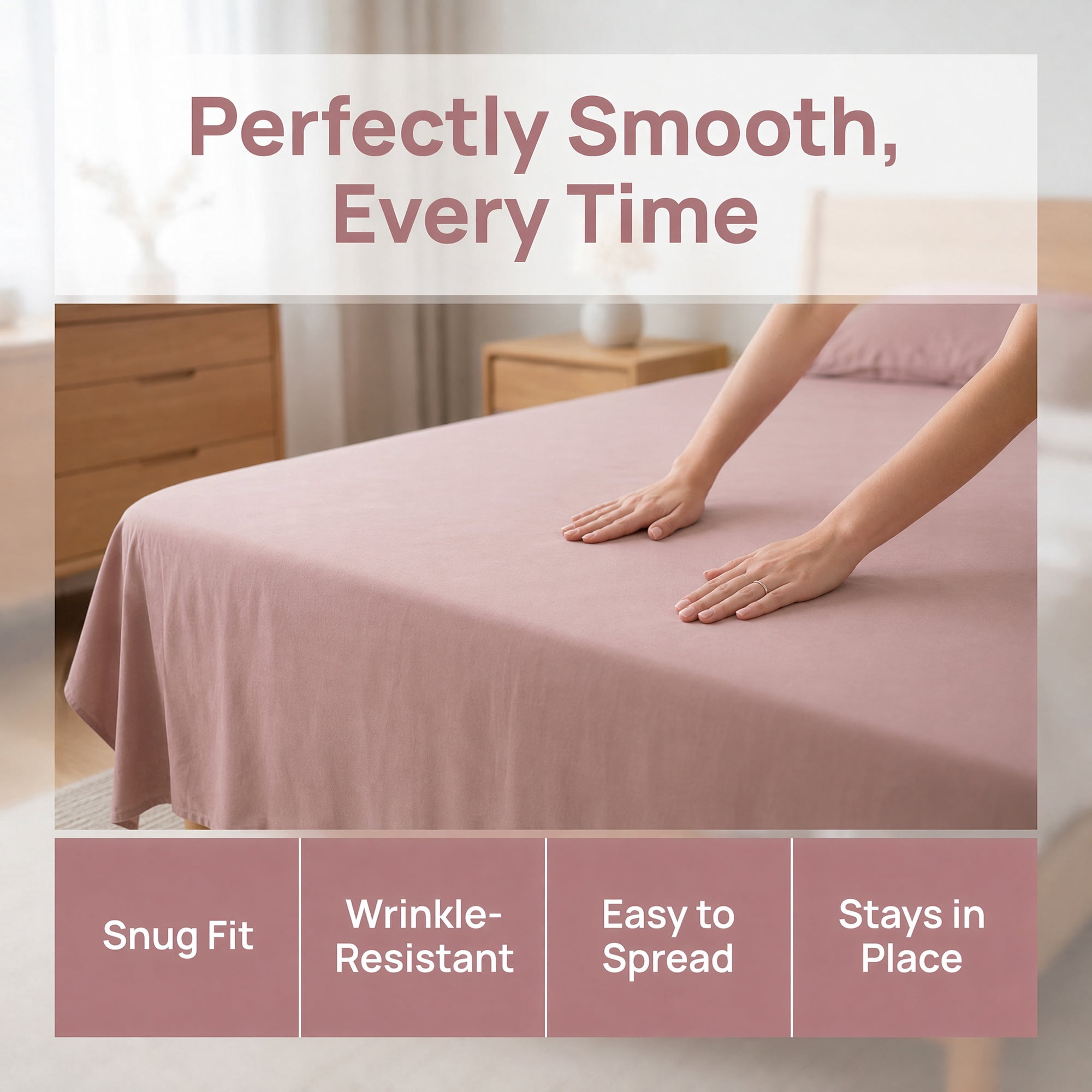 Unique Bargains Cotton Flat Sheet Soft and Cozy Bedding Essential Pink 91"x96"