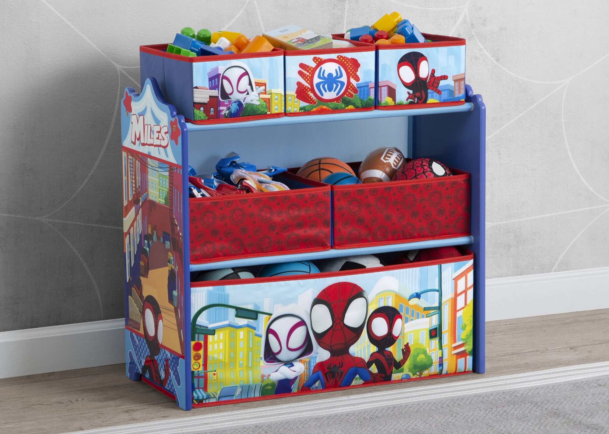 Spidey and Friends Design & Store 6 Bin Toy Storage Organizer by Delta Children