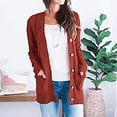 thumbnail image 4 of Women's Cardigan Fall Cardigan Lightweight Long Sleeve Knit Sweater Button Loose Jacket with Pockets, 4 of 7