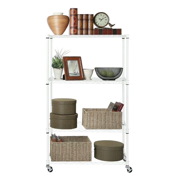 Silver 4-Tier Heavy Duty Steel Wire Garage Storage Shelving Unit (36 in. W  x 56.5 in. H x 14 in. D)