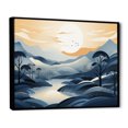 thumbnail image 2 of Designart "Blue Grey Line Art horizon" Abstract Line Floater Framed Canvas Wall Art, 2 of 7