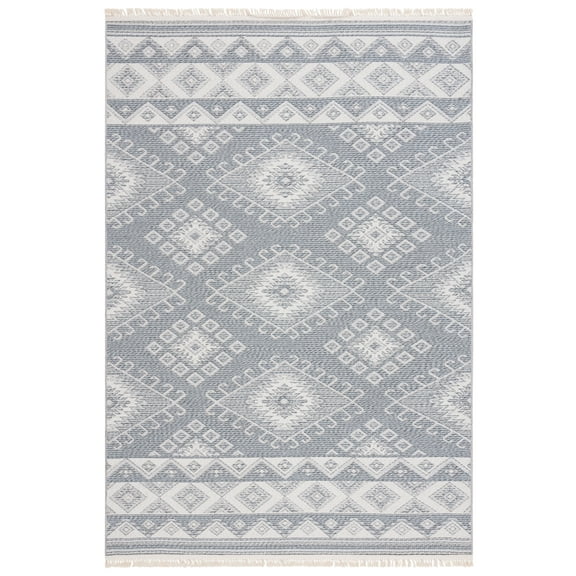 SAFAVIEH Prairie Michelle Geometric Area Rug, Blue/Grey, 5'3" x 7'6"