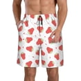 thumbnail image 2 of Uemuo Hand Drawn Strawberry Pattern Men's Swim Trunks Hawaiian Beach Bathing Suit Swimsuits Beach Quick-Dry Shorts with Pockets-XX-Large, 2 of 9