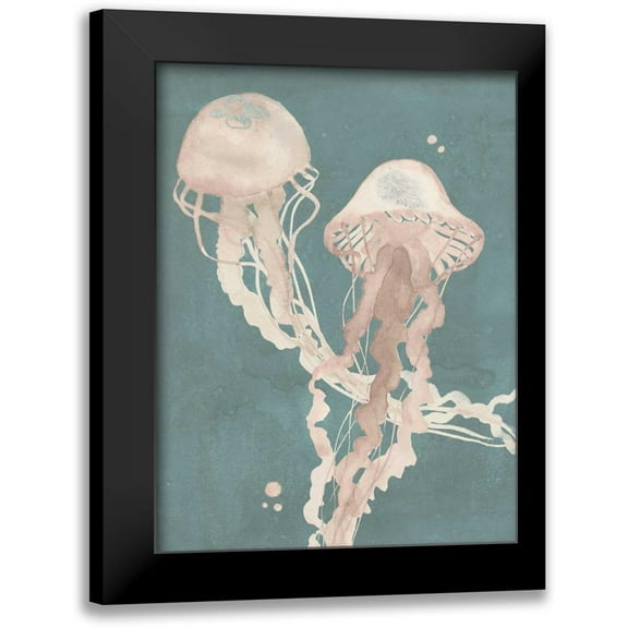 Popp, Grace 12x14 Black Modern Framed Museum Art Print Titled - Jellyfish Dance I