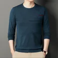 thumbnail image 4 of Sudadera holgada formal de cuello redondo, camiseta de negocios para hombres, poliéster, ropa de lujo 2024, suéteres casuales normales nuevos Xxl para hombre, 4 of 5