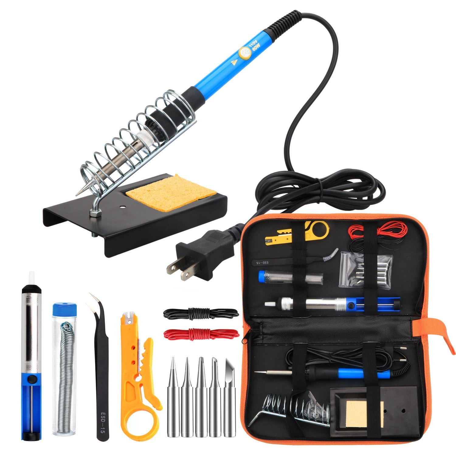 ANBES Soldering Iron Kit Electronics, 60W Adjustable Temperature Welding Tool, 5pcs... by LIVEDITOR LIGHTING