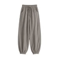 thumbnail image 4 of VBVC Women's Cotton Linen Harem Joggers Pants , Baggy Drawstring Boho Trousers For Women , Ladies' Summer Beach Pants with Pockets, S-2XL, 4 of 6