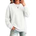 thumbnail image 3 of Oversized Sweatshirts Women Crewneck 2026 Fall Cute Fleece Pullover Top | Loose Fit Long Sleeve Sweatshirt no Hood, Drop Shoulder Tops, Workout Athletic Cozy, Airport Travel Clothes White,L, 3 of 7