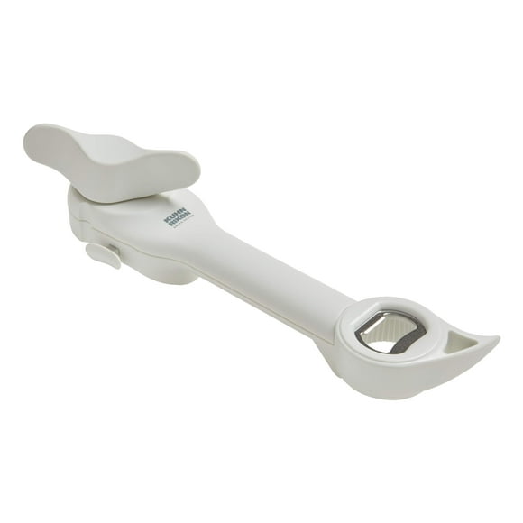 Kuhn Rikon 5-in-1 Auto Safety Master Opener for Cans, Bottles and Jars, White, 9 x 2.75 inches