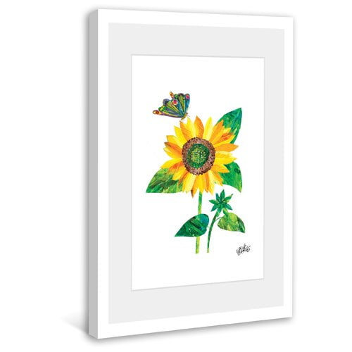 Marmont Hill 'Butterfly And Sunflower' by Eric Carle Framed Painting Print