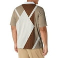 thumbnail image 3 of Mrrootc Men's Summer Turn-down Collar Short Sleeve Beach Printed 1/11 Zip T-Shirt Tops, 3 of 3