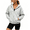 Gray, variant on Tdoqot Womens Hoodie with Pockets- Fall Zip Up Long Sleeve Casual Loose Fit Sweatshirt Track Jacket Gray Size S-2XL