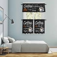 thumbnail image 6 of Coffee Beans Curtain Valances Set Coffee Cup Letterings Art Print Kitchen Curtains 24&nbsp;inch Length Rod Pocket Valance and Tiers 3 Piece Set Bedroom Bathroom Laundry Decor, 6 of 9