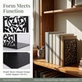 thumbnail image 2 of Unique Bargains Metal Tree Design Book Ends for Shelves Black Tree Style A 4.7"x3.7"x6.7", 2 of 6