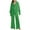 Green, variant on hotojiny Womens Pajama Sets Long Sleeve Lapel V Neck Tops and Long Pants Set Sleepwear Casual Loose Loungewear
