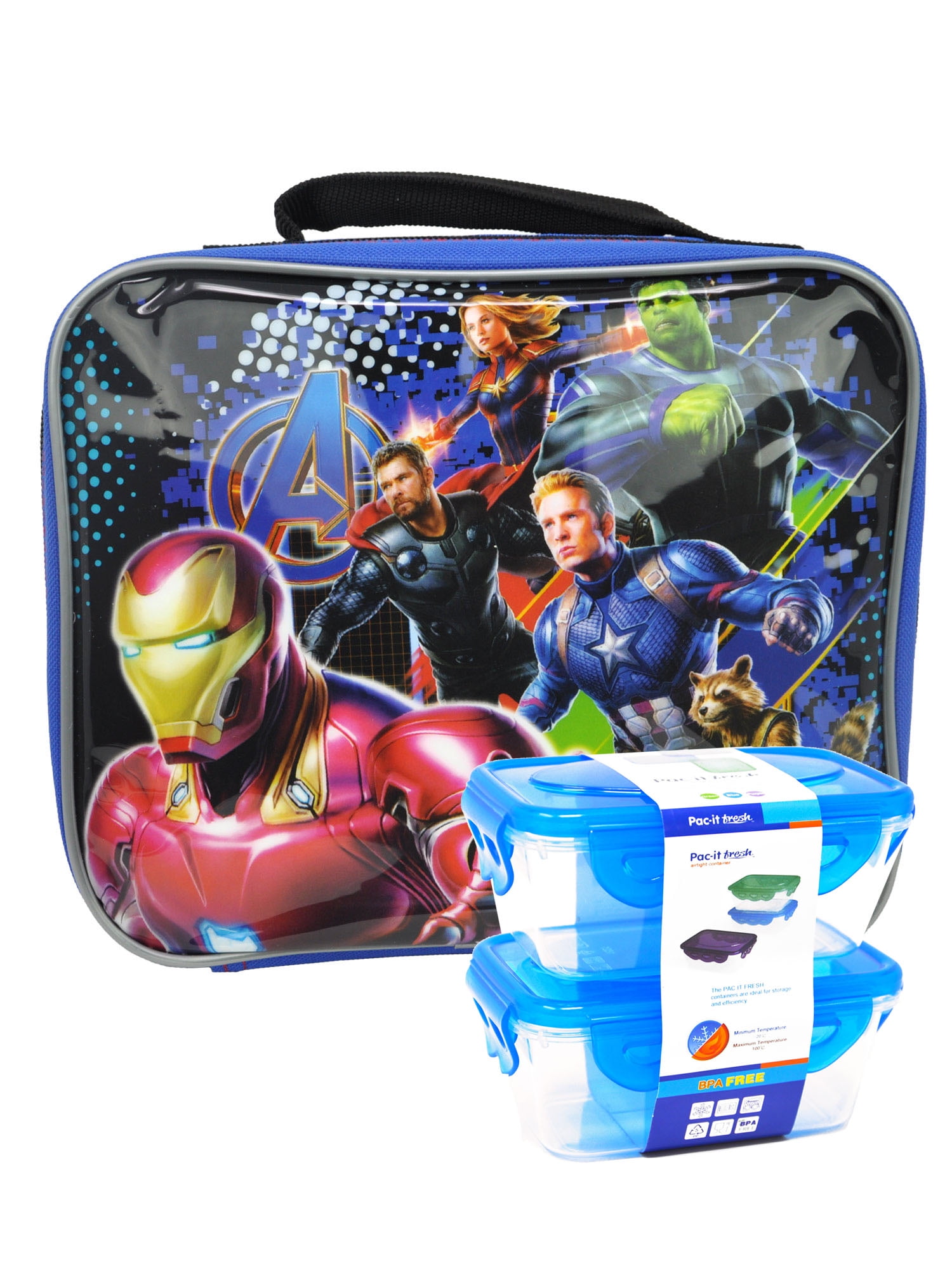 Marvel Avengers Endgame Insulated Lunch Bag Iron Man w/ 2Pc Snack
