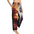 thumbnail image 6 of Salouo Red And White Fire Bird Print Women's Pajama Pants Casual Loose Sweatpants PJs Flowy Pants Drawstring Palazzo for Women Wide Leg Pants Lounge Pajama -Medium, 6 of 8
