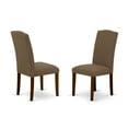 thumbnail image 6 of DLEN5-MAH-18 5Pc Round 42" Kitchen Table With Two 9-Inch Drop Leaves And Four Parson Chair With Mahogany Leg And Linen Fabric Dark Coffee, 6 of 10