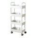 thumbnail image 2 of Carrito de almacenamiento de cocina | Organizador de plástico blanco de 4 niveles con estantes ventilados y ruedas | Multiusos para cocina, sala, baño, refrigerios, libros y juguetes, 2 of 8