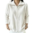 thumbnail image 2 of Velour Full Zip-Up Jackets For Women Full Vintage Stand Collar Long Sleeve Workout Casual Coats, Size S-XXL, 2 of 6