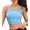 light blue, variant on Attraco Womens Padded Mesh Bikini Top Swimsuit Top Only Crop Top Adjustable Straps Swim Top