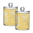 thumbnail image 2 of Light Yellow Glitter Fern Leaves Translucent Plastic Cans Storage Canisters with Lid Set of 4, 2 of 7